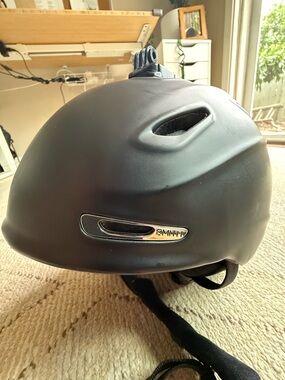 SMITH Matte Black Snow Helmet with GoPro Mount